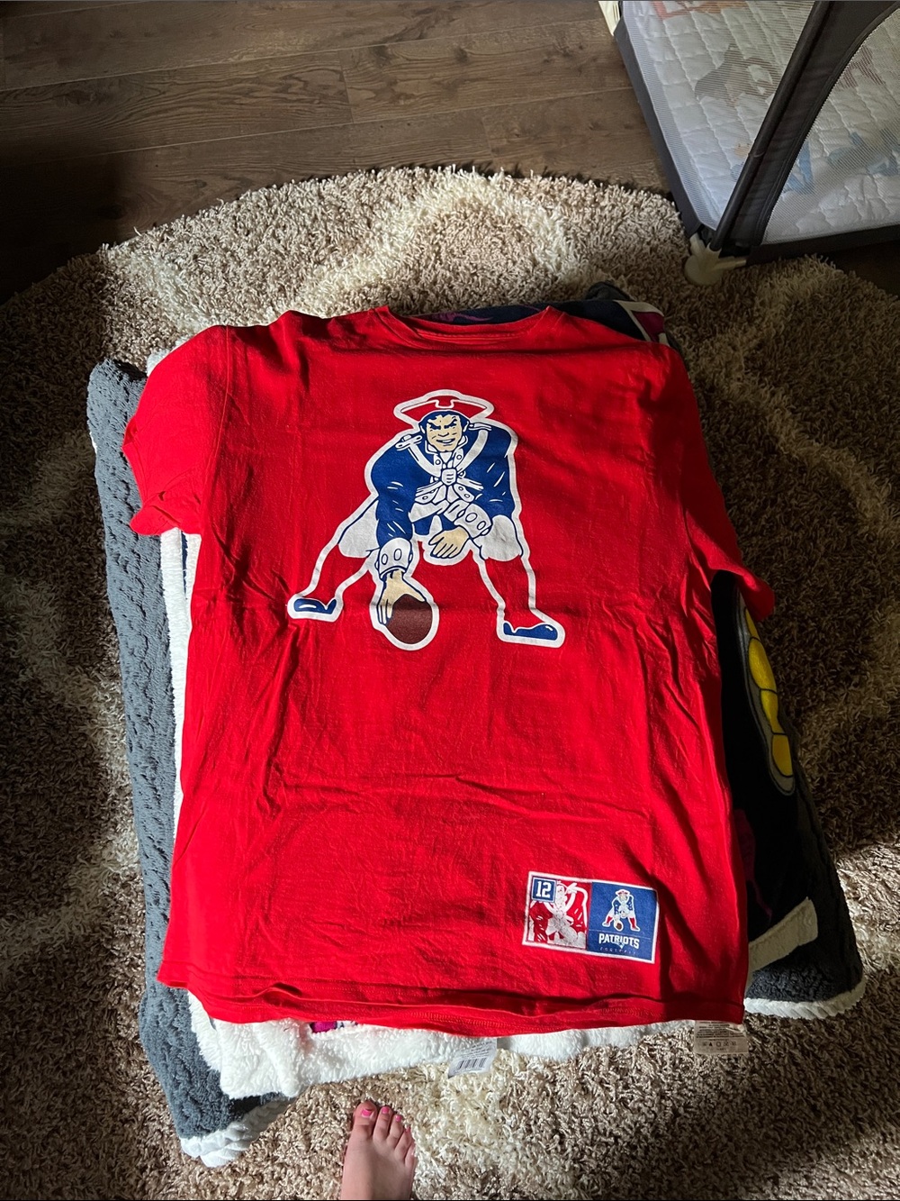 Majestic Red Patriots Graphic Short Sleeve Tee